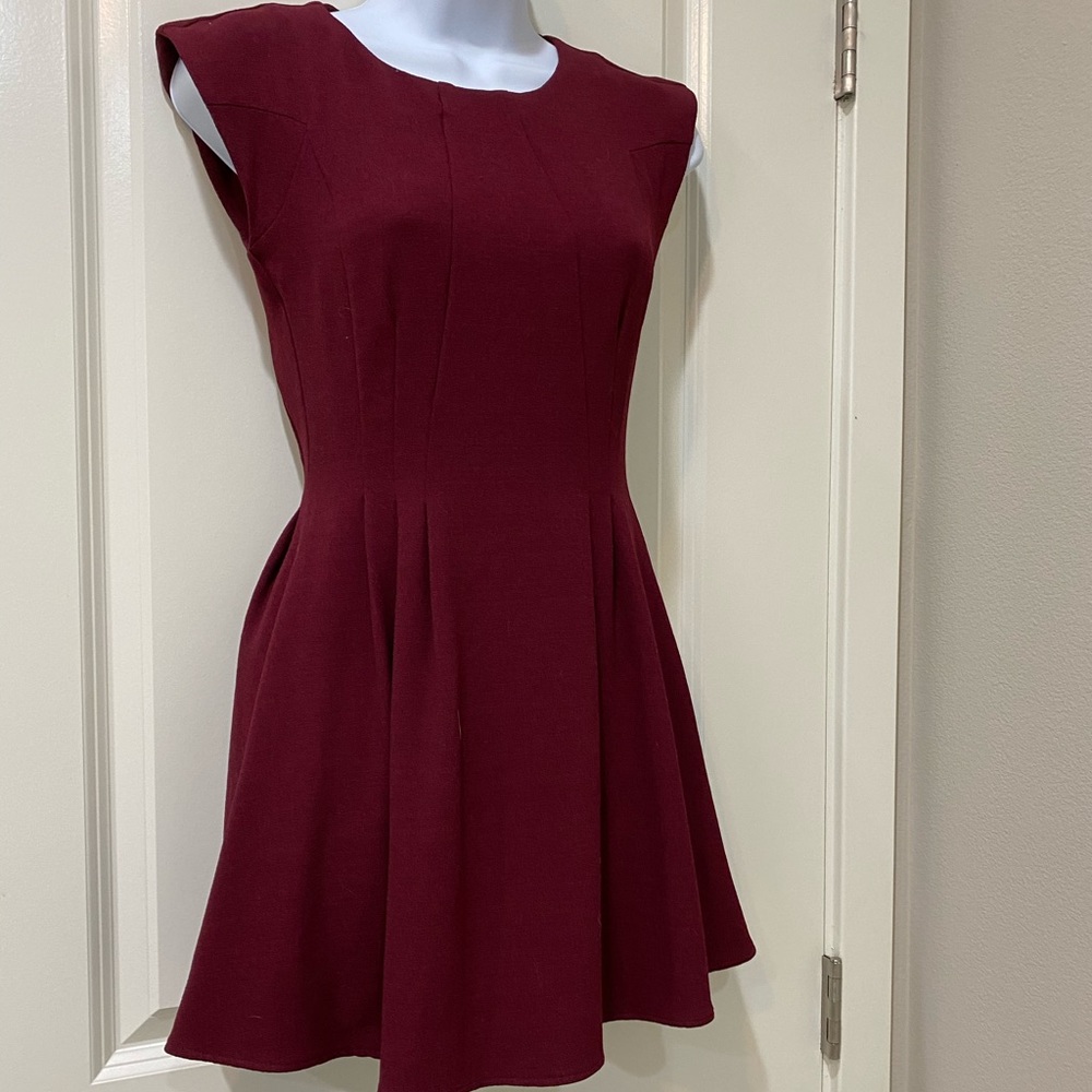 xs petite top shop burgundy red wine dress